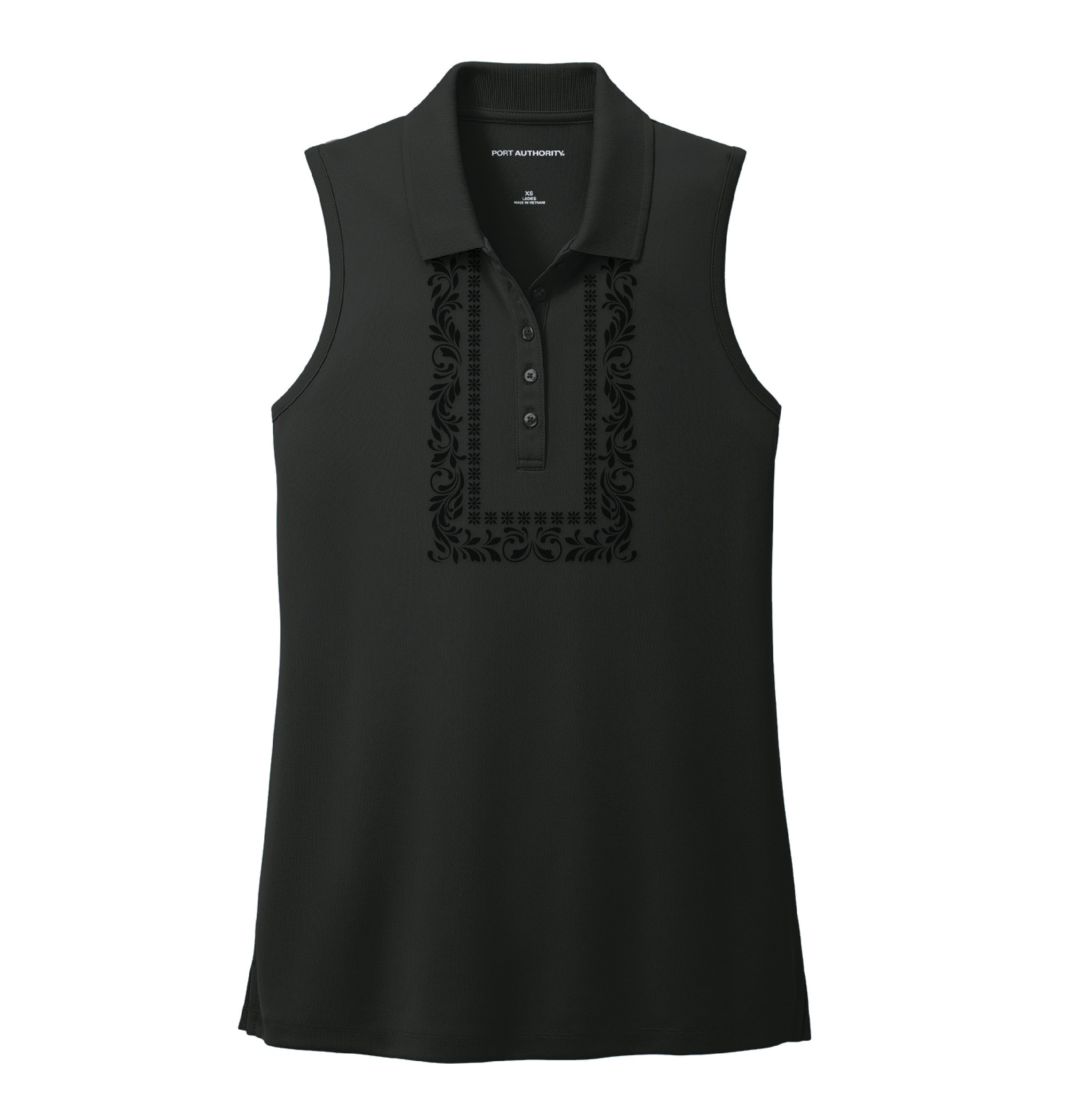 Ascend Sleeveless Polo Shirt with Signature Design Pattern - Women