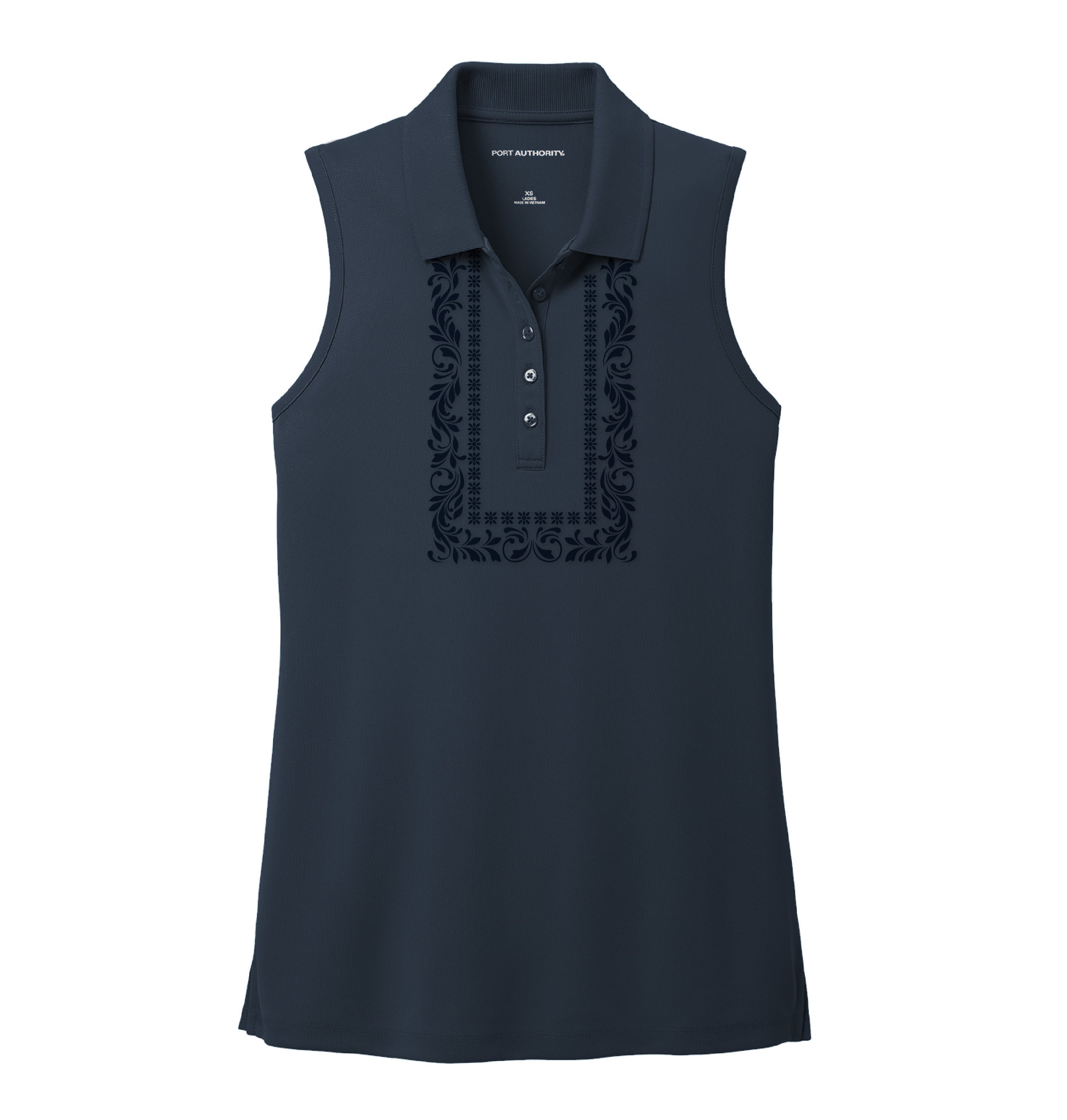 Ascend Sleeveless Polo Shirt with Signature Design Pattern - Women